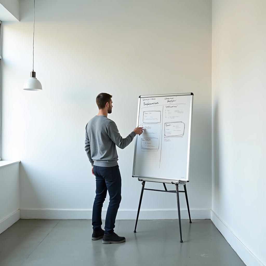 Strukturierte Erarbeitung von Prioritäten auf Whiteboard